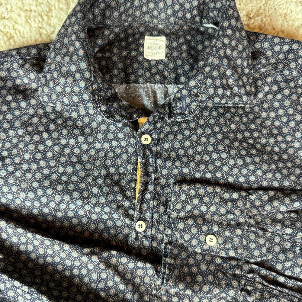 MEN'S 40-15 3/4 GMF 965 Blue Long Sleeve Button Up, 100% Cotton SP437